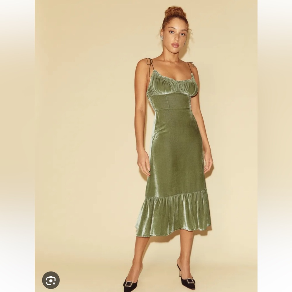 Reformation Artichoke Velvet Dress